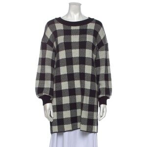 Size S Black and White Plaid Mini Dress